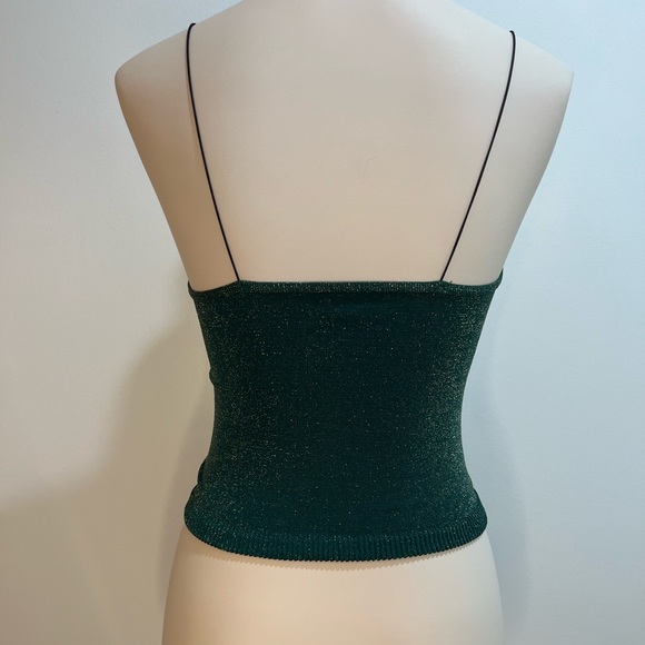 Free People NWOT Brami Seamless Sparkle Cami in Deep Emerald Green - Picture 7 of 10